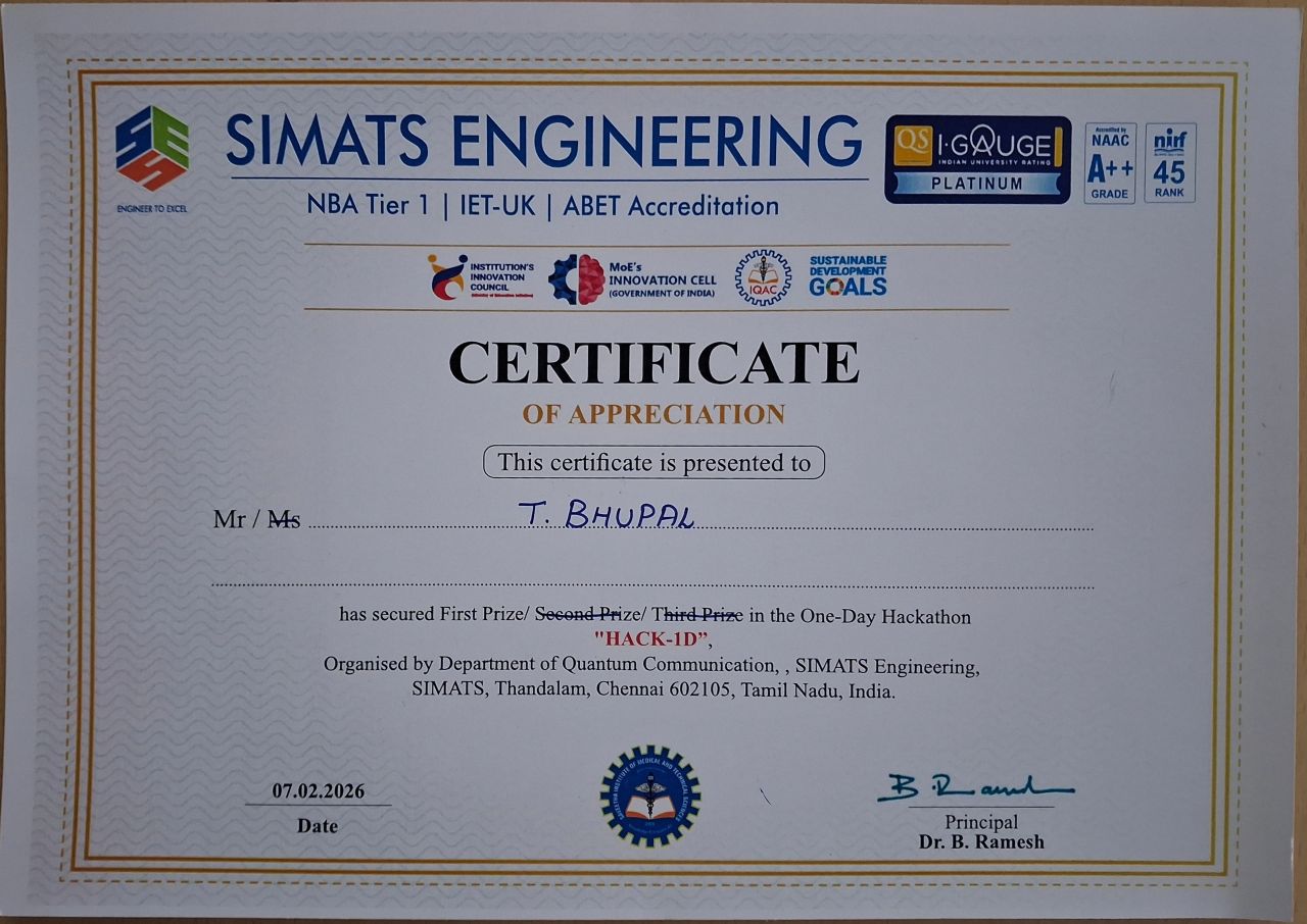 HACK-1D Certificate